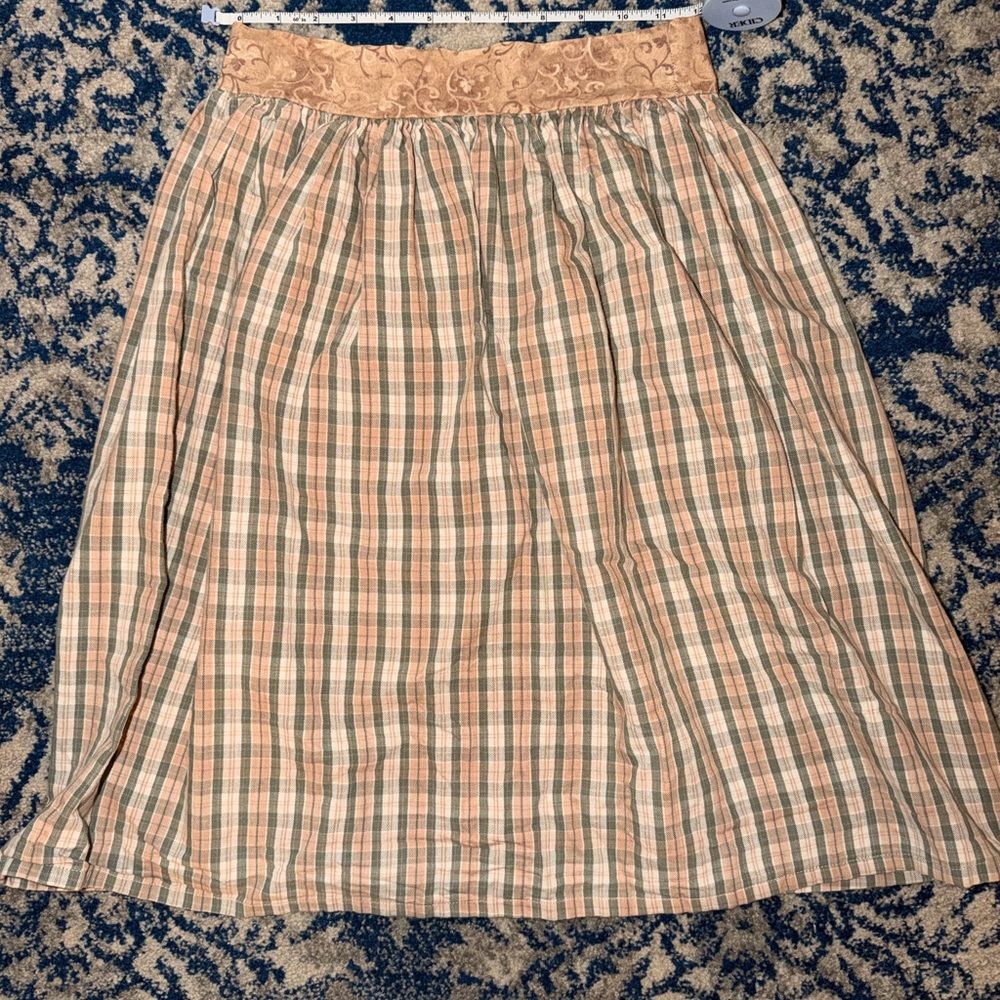 Plaid Tan and Cream Women's Skirt